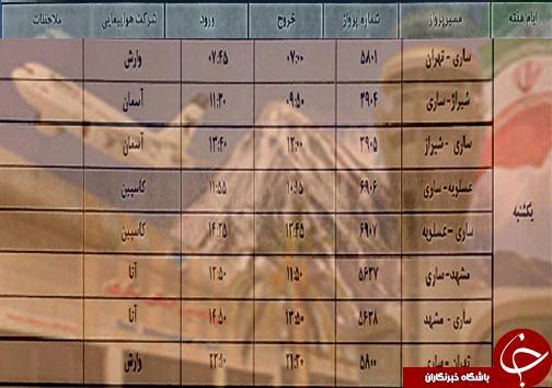 پرواز های یکشنبه 21 مهرماه فرودگاه های مازندران پرواز های یکشنبه 21 مهرماه فرودگاه های مازندران